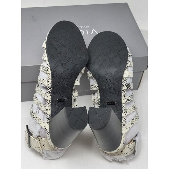 Vionic Perk Sami snake white black Leather Ankle Strap Sandals Heels size 7.5 - Picture 6 of 6